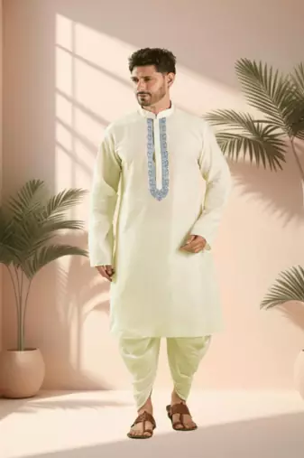 Ps fawn kurta patiala for men"s