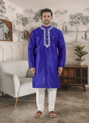 Purple kurta churidar indian ethnic wear for men's 1
