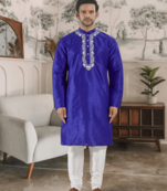 Purple kurta churidar indian ethnic wear for men's