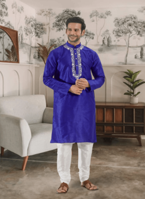 Purple kurta churidar indian ethnic wear for men's 2