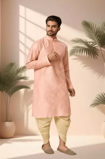 Ps pink kurta patiala for men"s