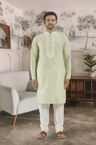 Green kurta churidar indian ethnic wear for men's