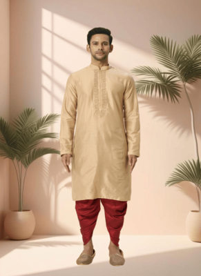 Ps fawn kurta patiala for men"s 1