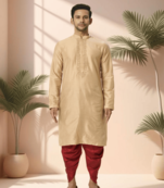 Ps fawn kurta patiala for men"s