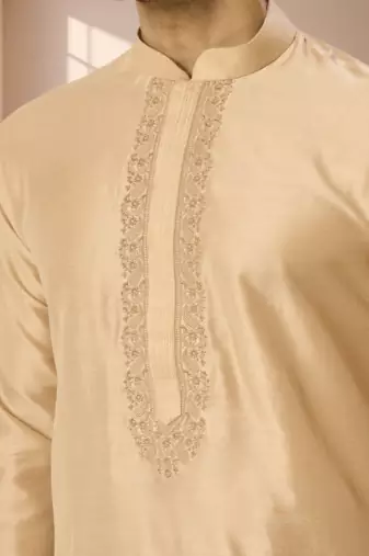 Ps fawn kurta patiala for men"s