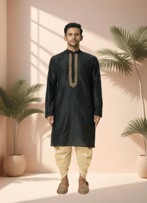 Ps black kurta patiala for men"s 1