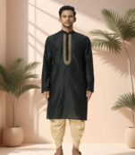 Ps black kurta patiala for men"s