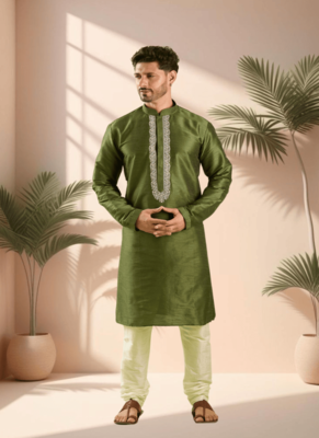 Mehendi kurta churidar for men's 1