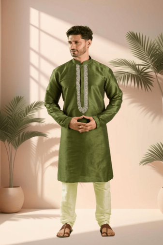 Mehendi kurta churidar for men's