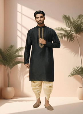 Ps black kurta patiala for men"s 2