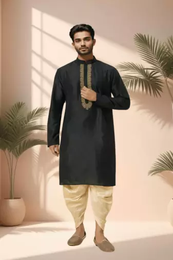 Ps black kurta patiala for men"s