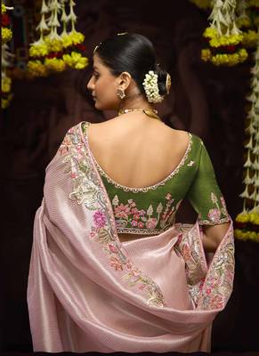 Bbay Pink Pure Banarasi Kanjivaram Heavy Work Border Designer Saree 3