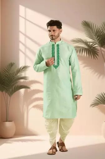 Ps green kurta patiala for men"s