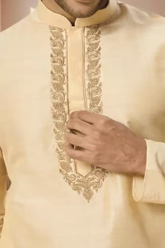 Fawn kurta churidar for men's