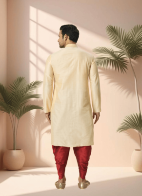 Fawn kurta churidar for men's 4