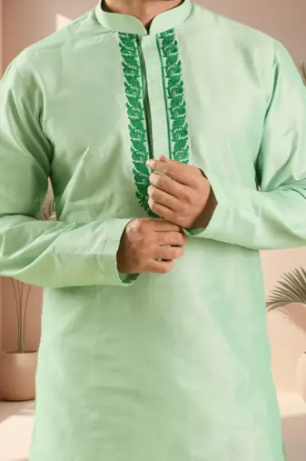 Ps green kurta patiala for men"s