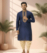 Navy blue kurta churidar for men's