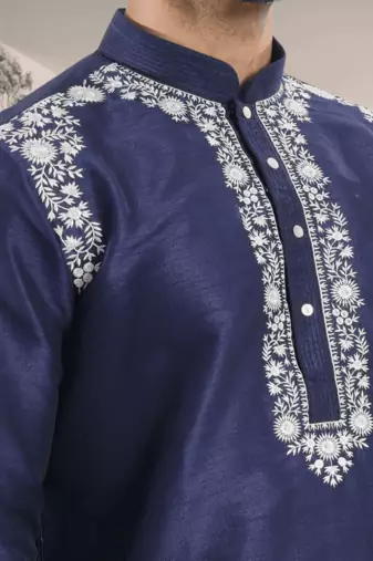 Blue kurta patiyala indian ethnic wear for men's