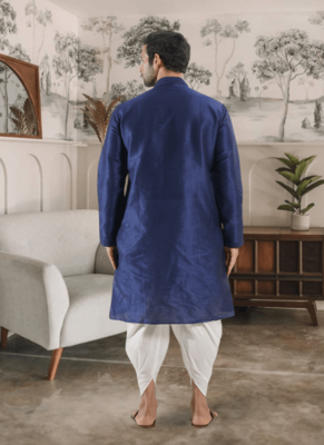 Blue kurta patiyala indian ethnic wear for men's 4
