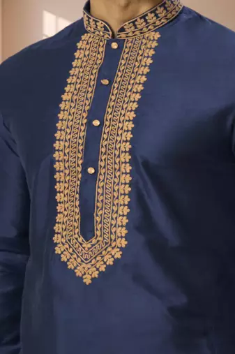 Navy blue kurta churidar for men's