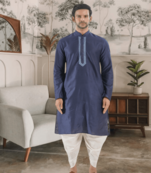 Blue kurta patiyala indian ethnic wear for men's