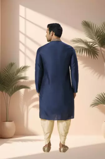 Navy blue kurta churidar for men's