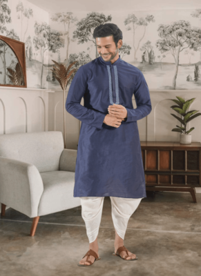 Blue kurta patiyala indian ethnic wear for men's 2