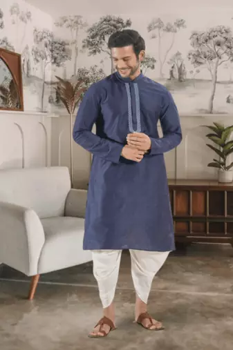 Blue kurta patiyala indian ethnic wear for men's