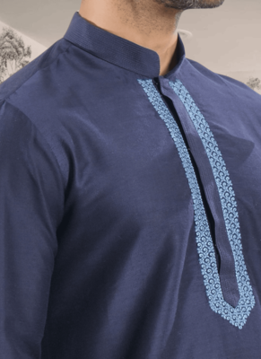 Blue kurta patiyala indian ethnic wear for men's 3
