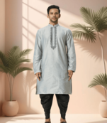 Ps grey kurta patiala for men"s
