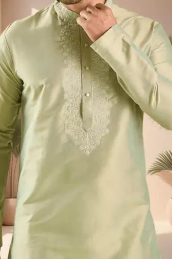 Sea green kurta churidar for men's
