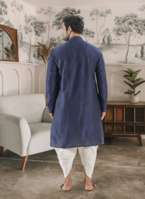 Blue kurta patiyala indian ethnic wear for men's 4