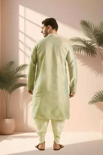 Sea green kurta churidar for men's