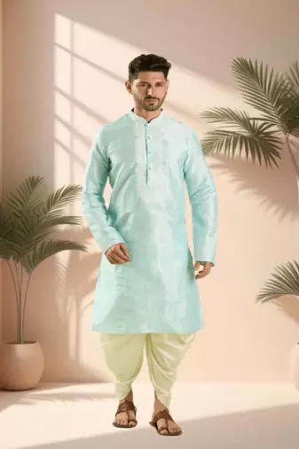 Sky blue kurta churidar for men's