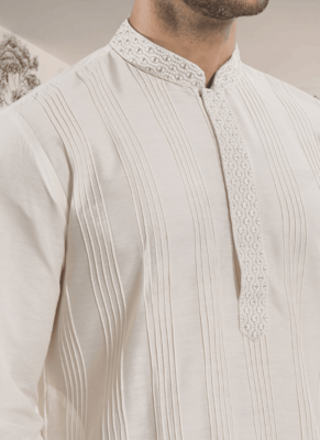 White kurta patiyala indian ethnic wear for men's 3