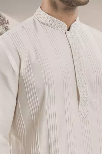 White kurta patiyala indian ethnic wear for men's