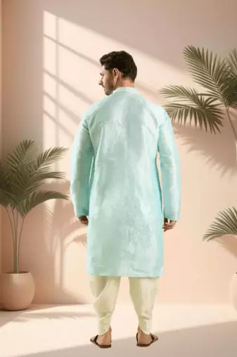 Sky blue kurta churidar for men's