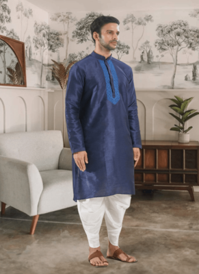 Blue kurta patiyala indian ethnic wear for men's 2