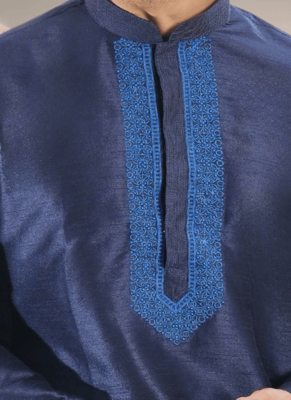 Blue kurta patiyala indian ethnic wear for men's 3