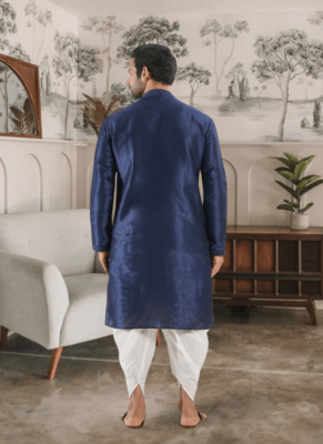 Blue kurta patiyala indian ethnic wear for men's 4