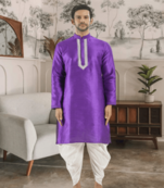 Purple kurta patiyala indian ethnic wear for men's