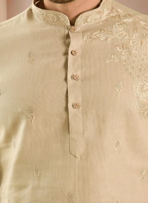 Peach kurta churidar for men's 3