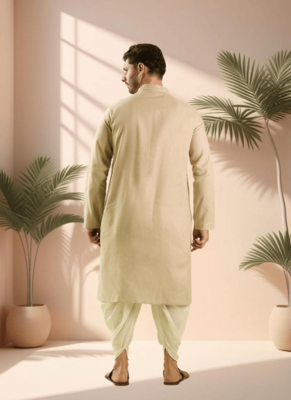 Peach kurta churidar for men's 4