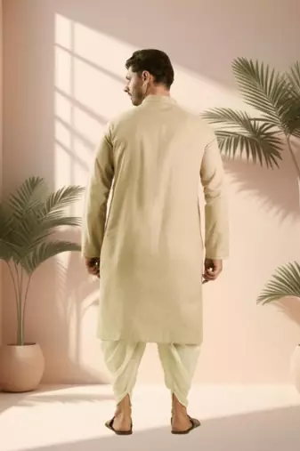 Peach kurta churidar for men's