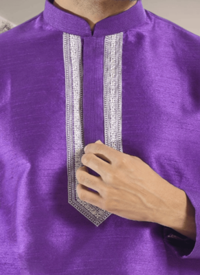Purple kurta patiyala indian ethnic wear for men's 3