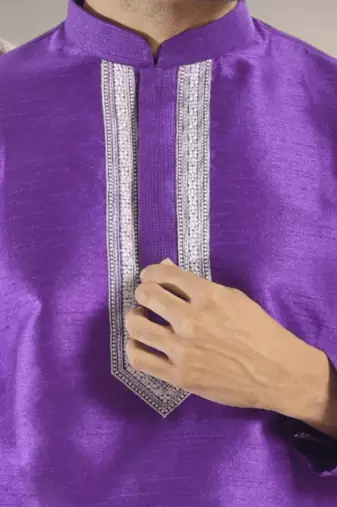 Purple kurta patiyala indian ethnic wear for men's