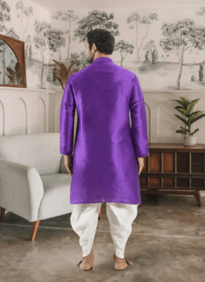 Purple kurta patiyala indian ethnic wear for men's 4