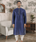 Blue kurta patiyala indian ethnic wear for men's