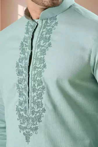 Sky blue kurta churidar for men's
