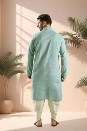 Sky blue kurta churidar for men's